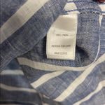 Garnet Hill  WOMENS STRIPED LINEN BLUE WHITE TUNIC BUTTON DOWN SHIRT MEDIUM Photo 3