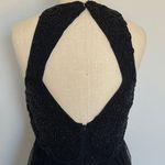 Marie St. Claire Black Beaded Open Back Short Dress Size 4 Photo 3