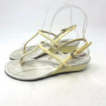 Prada Sport Thong Wedge Sandals in Yellow Leather Size US 6.5 *damaged Photo 9