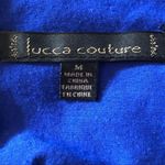 Lucca Couture  Blue & Black Lace Overlay Cropped Tank Back Zip Medium Photo 6