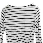 Loft Women's Striped Long Sleeve Top with Beaded Elephant Embellishment Size M Photo 4