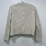 J. McLaughlin  Martha Jacket Small NWT $268 Fringe Tweed‎ Cotton Solid Tan Ecru Photo 1