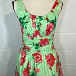 Voodoo Vixen Green & Red Floral Swing Dress Photo 0