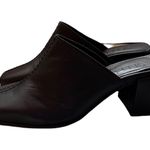 Selected Femme Black Leather Mules Block Heel Square Toe Y2K 90s Vibe Size 9 NEW Photo 1