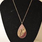 Retro Chic Faux Snake Skin Crystal Rhinestone Pendant Link Chain Necklace Gold Photo 0