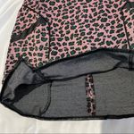 English Rose New Leopard Faux Leather Step Hem Mini Skirt Trixie Pink Black Photo 10