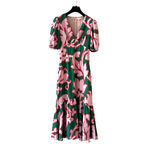 Rhode Ester Dress in Take It Easy Midi dress size 6 green pink CLM Photo 4
