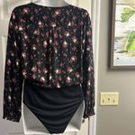 Torrid Black Floral Island Faux Button Pullover V-Neck Long Sleeve Bodysuit- 2X Photo 5