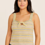 Madewell Texture & Thread Women’s Striped Sleeveless Top Size Large –Yellow Bow Yellow Photo 0