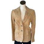 NWOT 90s Tan Suede Blazer Jacket Studs Photo 2