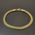 LIRM Italy 925 Vermeil Gold over Sterling Silver Tube Mesh 7.25” Bracelet 4g. Photo 3