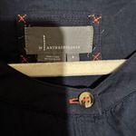 Anthropologie Top Womens Small Blue Seersucker Short Sleeve Cotton Blouse Photo 4