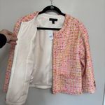 Ann Taylor NWT Tweed Cardigan Jacket in Orange and Pink - Size 6 Photo 3