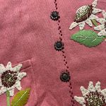 Storybook Knits vintage Autumn sunflowers embellished cardigan sweater Photo 3