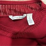 French Laundry  Womens Red Crochet Trim Knit Tunic Sweater 1X Plus Size Photo 5