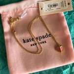 Kate Spade Gold Pink Heritage Spade Pendant Necklace NWT And Pouch Photo 1