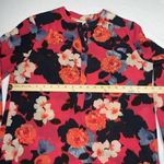 J.Crew  Women Draped Henley Blouse Long Sleeve Pink Black Floral Half Buttonup XS Photo 3
