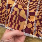 Omighty Exposed Seam Geometric Mesh Long Sleeve Crop Top in Orange Photo 2