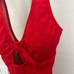 J.Crew  Eyelet cutout one-piece red swimsuit with bow Size Large NWT Photo 5