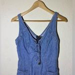 Holding Horses Anthropologie  Denim Blue Chambray Lace Casual Dress ( 4 )‎ Photo 3