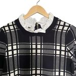 1901 NWT Plaid Bodice Long Sleeve Preppy Sweater Dress Navy Blue Size Large NEW Photo 5