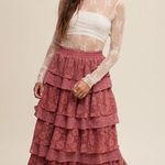 Listicle NWT  Kendra Tiered Lace Skirt. Size Medium Photo 0