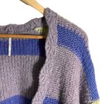 Free People Women's Sz M Neptune Blue Stripe Fine Time Button Down Cardigan Soft Photo 4