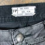 Free People  Rolled Crop Corduroy Charcoal Gray Pants Photo 3