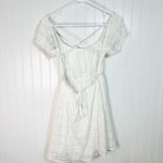 Jondie  Women's Criss Cross Back Creamy White Puff Sleeve Mini Dress Sz S Photo 1