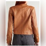 L'Agence L’AGENCE Billie Cognac Leather Belted Moto Jacket Size XS EUC Photo 3