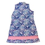 *Bette & Court Sleeveless Golf Dress Womens XL Pink Blue Floral Print 1/4 Zip Photo 1