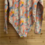 Mott50 Size Large Stretchy Long Sleeve One Piece Swimsuit Zippered UPF 50+ Orange Photo 6