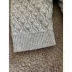 Vintage British 80s Silver Shiny Cable Knit Fisherman Sweater Cardigan Large Photo 3