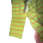Davi & Dani  Striped Button Down Shirt WM Size Medium Neon Green Pink‎ White Gray Photo 9