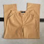 Hollister  High Rise Faux Leather Pants Straight Leg Dad Beige Camel Photo 2