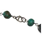 Authentic Lucas Lameth 925 Silver Natural Turquoise & Black Onyx Necklace Blue Photo 10