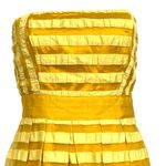 The Limited Yellow Strapless Crinkle Sheer Stripe Pleated Dress 6 Girly Flowy HOCO Pageant Photo 2