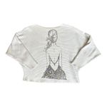 Small cropped sweater Unique pearl embellished silhouette art Photo 8