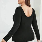 SheIn Plus Size Tops Lace Trim Ribbed Knit Tee and Solid Raglan Sleeve Tee (416) Photo 3