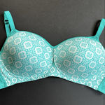 Comfort‎ Choice Bra 52 D Wire Free Foam Full Coverage Seamless T Shirt Cup Lace Blue Size undefined Photo 0