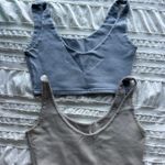 Brandy Melville Brandt Melville Set of 2 Bra/ Tanks Small Tan and Purple  Photo 2