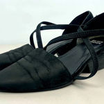 Eileen Fisher Black Poet Crisscross Strap Pointed Toe Stacked Heel Photo 0