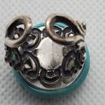 Vintage Blue & Green Floral Button Ring Photo 5