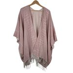 Gentle Fawn  Womens Fringed‎ Poncho Size M/L Pink Open Cape Shawl Wrap Comfy NEW Photo 4