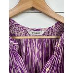 Adam Tucker Tucker Size S Purple Cream Patterned Midi Dress Bohemian 3/4 Sleeve Button Front Photo 7