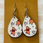 Winnie The Pooh Teardrop Dangle Pierced Earrings Photo 0