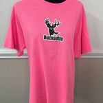 Bucked Up Neon Pink Short Sleeve Graphic Tee Size Large Photo 0