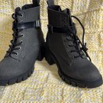 SO  Black Combat Moto women Boots with Rugged Sole size 7.5 Black Photo 5