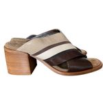 Brunello Cucinelli  Brown Tan Leather Heel Mule Slides size 40 size 10 Block Heel Photo 1