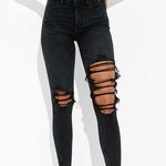 American Eagle Black Ripped Jeggings  Photo 0